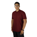 Camisa masculina polo manga curta gola pronta piquet pa vinho - Imagem 2