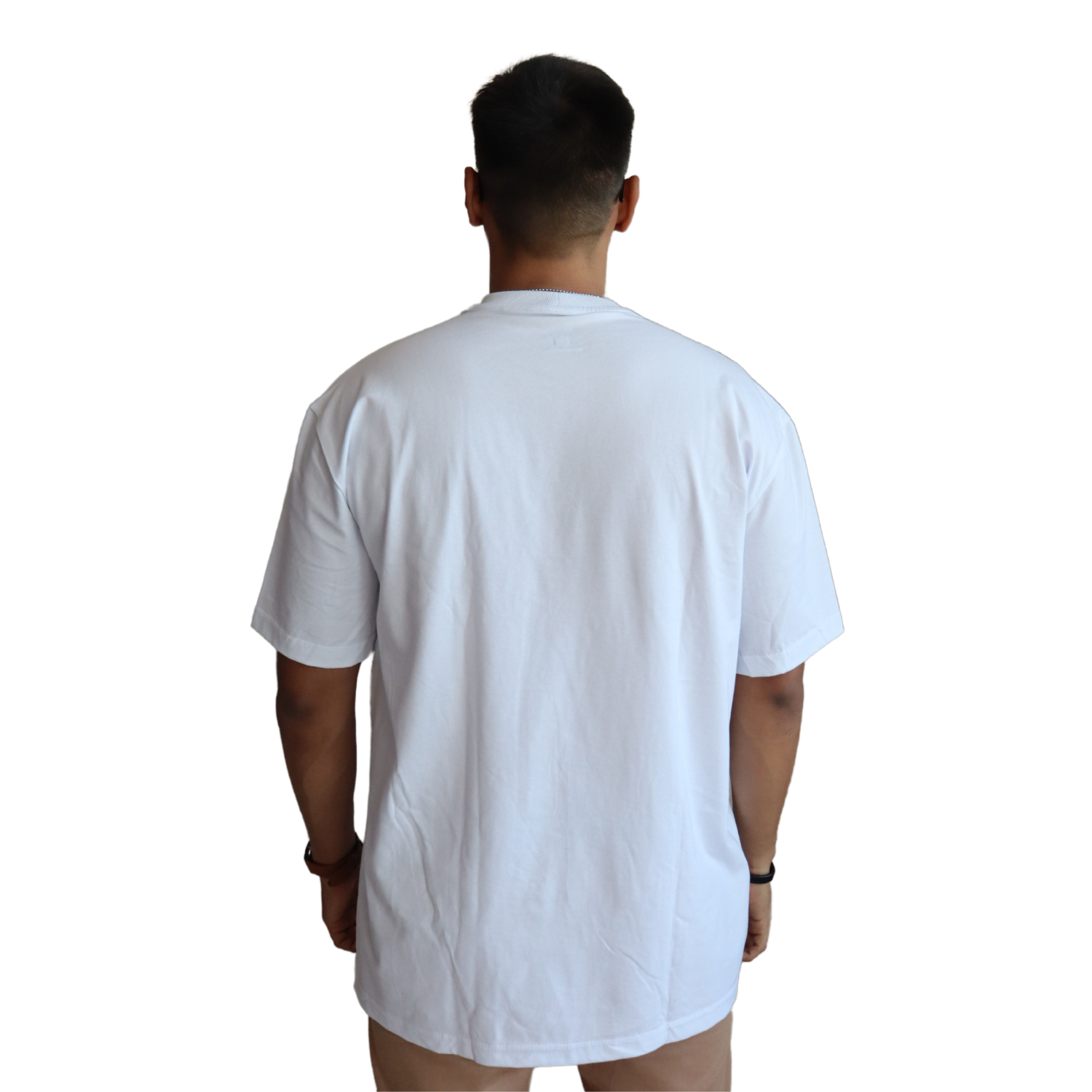 2 Camiseta masculina oversized gola careca algodão branco - Imagem 2