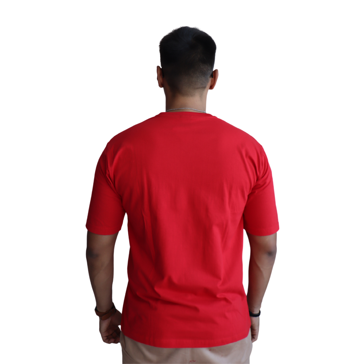 2 Camiseta masculina manga curta decote v algodão fio 30 vermelho - Imagem 2