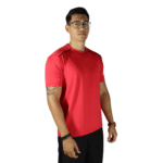 Camiseta masculina recorte com vivo manga curta dry plus vermelha - Imagem 2