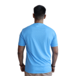 Camiseta masculina recorte com vivo manga curta cacharrel azul celeste - Imagem 2