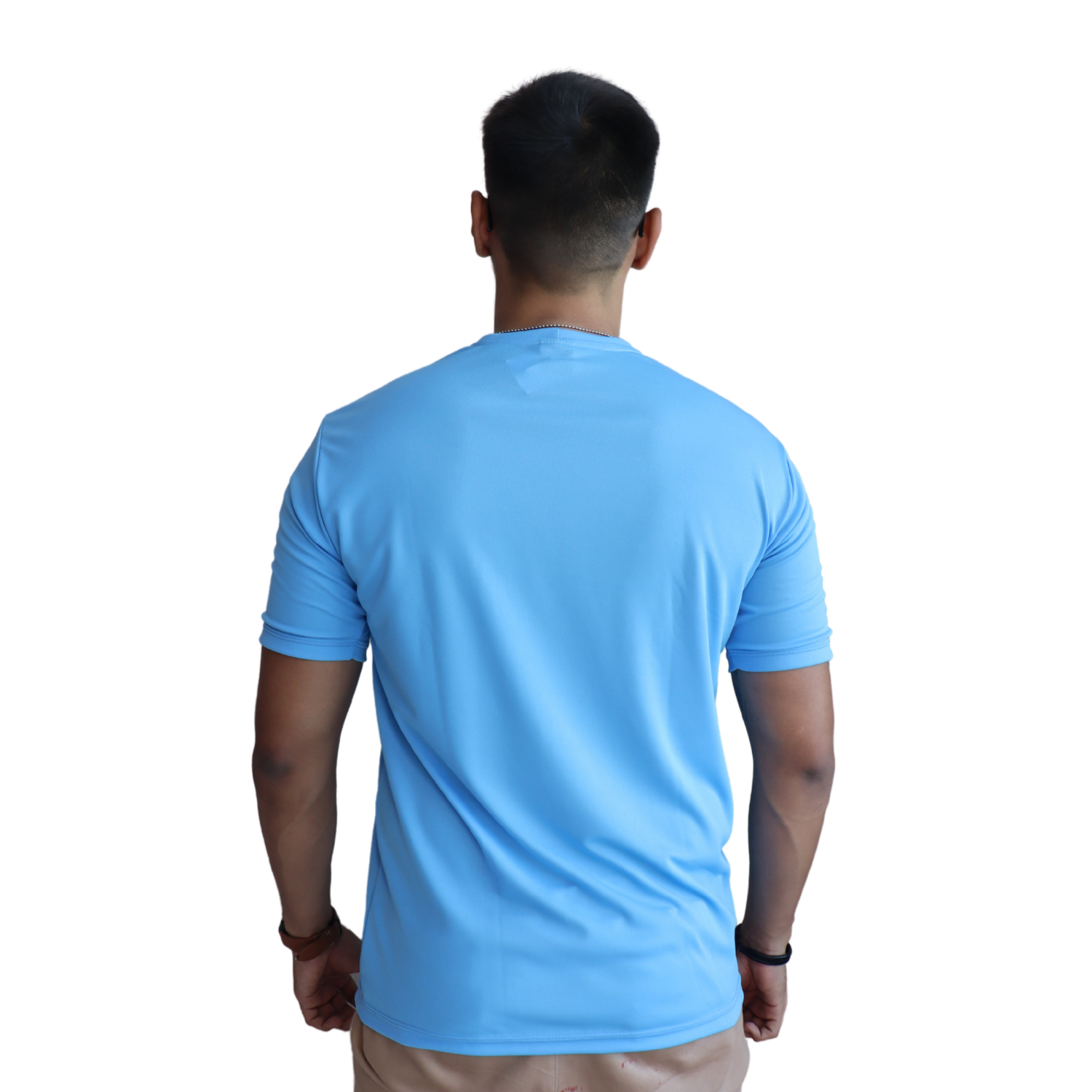 2 Camiseta masculina recorte com vivo manga curta cacharrel azul celeste - Imagem 2