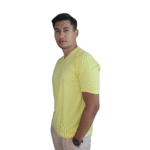 Camiseta masculina manga curta decote v algodão fio 30 amarelo - Imagem 2