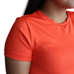 Camiseta feminina fit manga curta gola mesmo tecido dry plus laranja genebra - Imagem 3