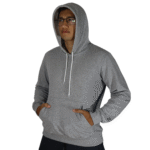 Agasalho masculino com capuz bolso canguru moletom cinza mescla escuro - Imagem 2