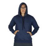 Agasalho masculino com capuz bolso canguru moletom azul marinho - Imagem 2