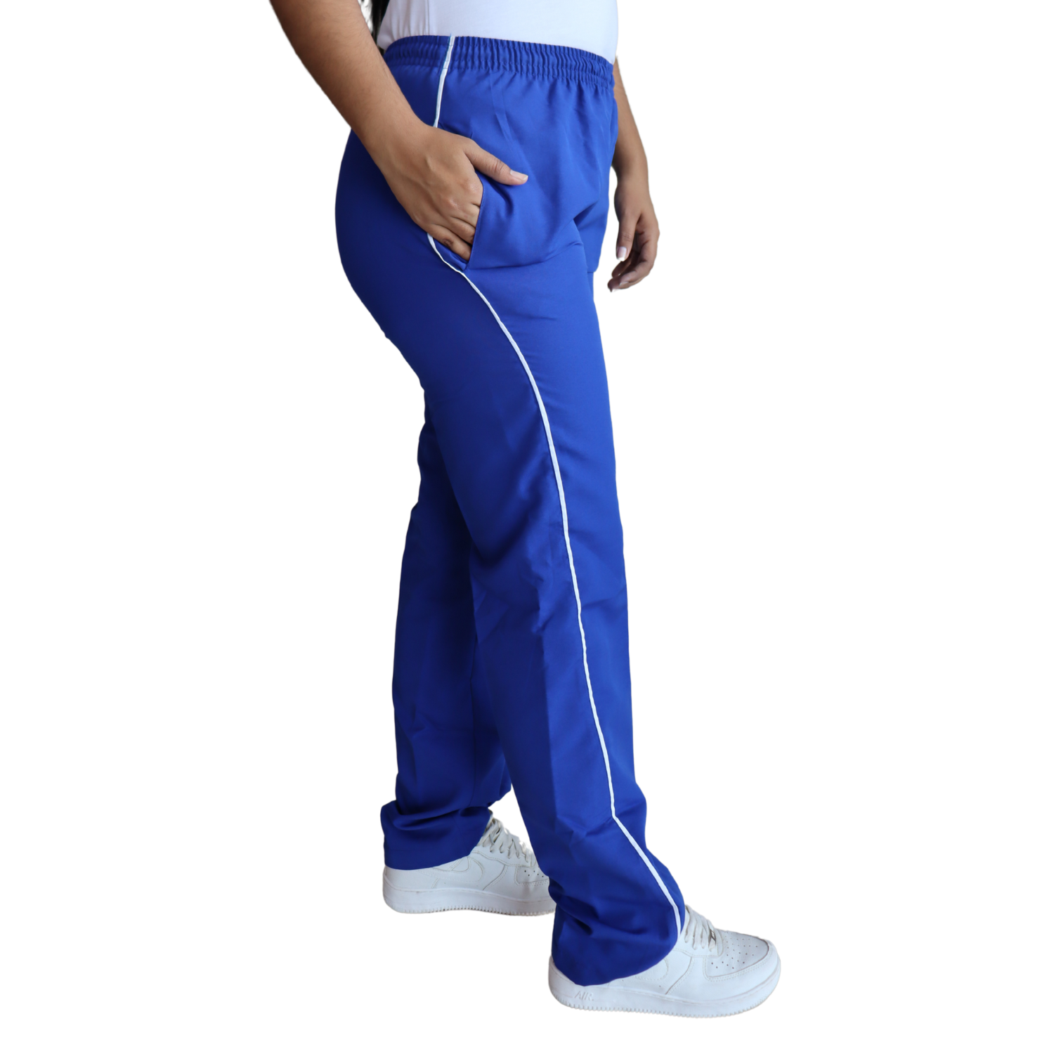 3 Calça unissex esportiva com vivos e bolsos laterais azul - Imagem 3