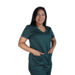 Camisa feminina de serviço hospitalar oxford verde musgo - Imagem 3