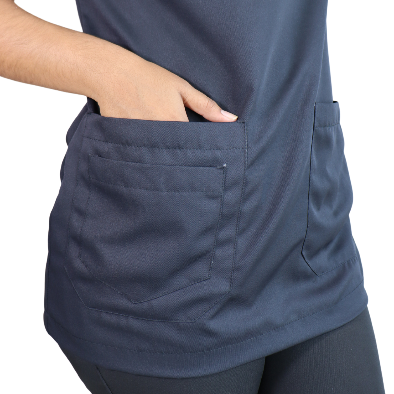 3 Camisa feminina de serviço hospitalar microfibra preto - Imagem 3