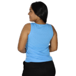 Regata feminina tecido cacharrel azul celeste - Imagem 3