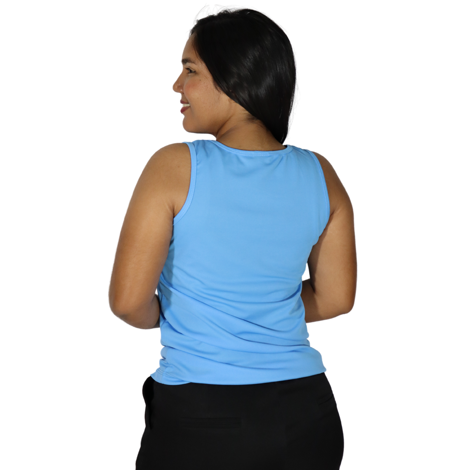 3 Regata feminina tecido cacharrel azul celeste - Imagem 3