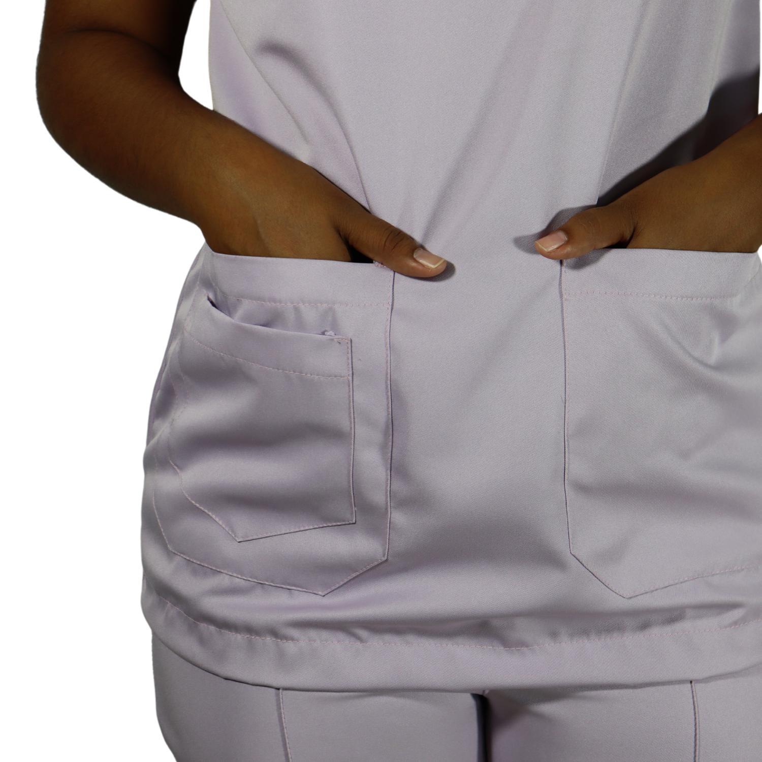 3 Camisa feminino de serviço hospitalar tecido oxford lilás - Imagem 3