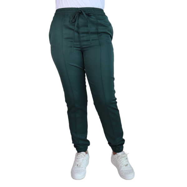 Calça feminina hospitalar tecido oxford verde musgo