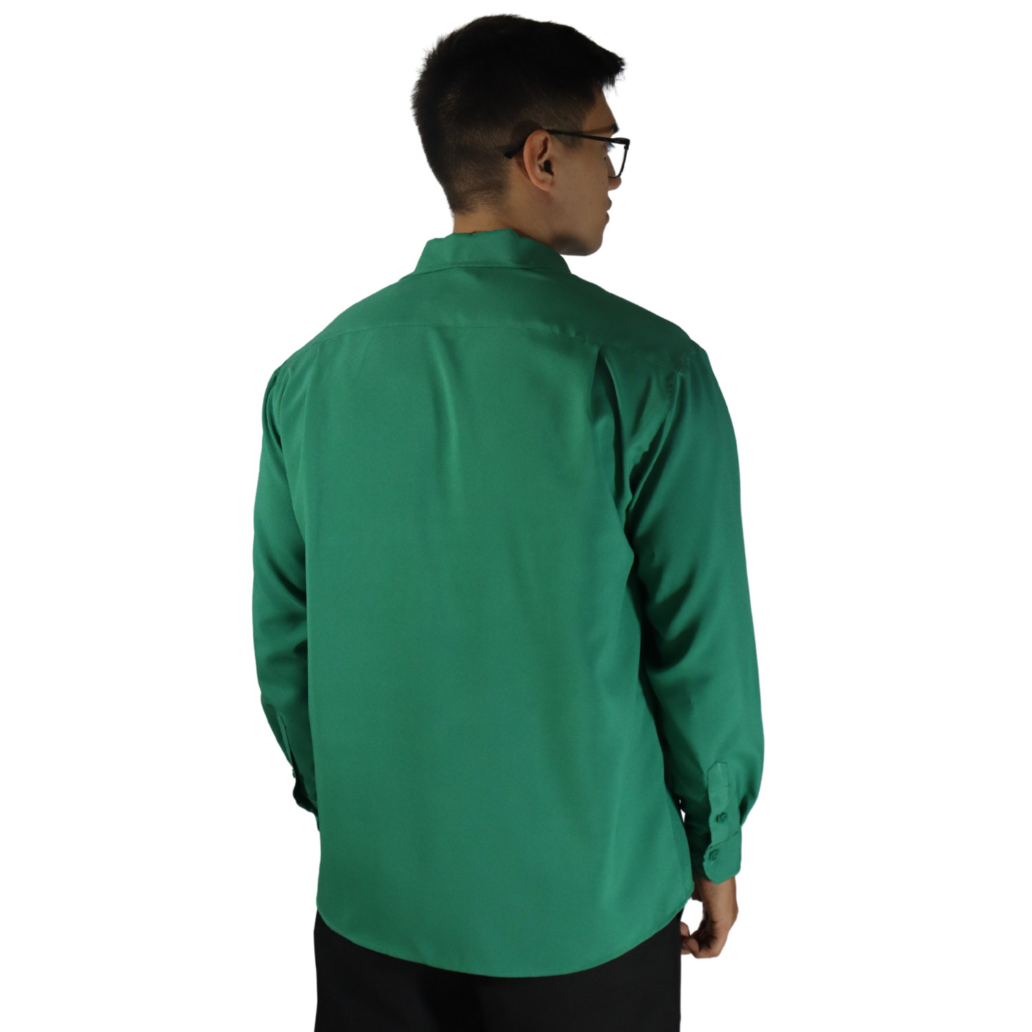 3 Camisa masculina social slim manga longa oxfordine verde bandeira - Imagem 3