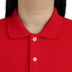Camisa feminina polo gola pronta manga curta piquet pa vermelho - Imagem 3