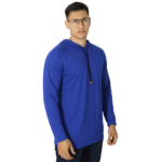 Camiseta masculina com capuz manga longa meia malha pv azul royal - Imagem 3