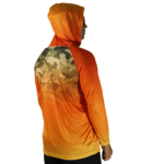 Camiseta masculina com capuz manga longa dryfit laranja - Imagem 4