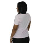 Camiseta feminina t-shirts manga curta meia malha pv rosa - Imagem 3