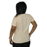 Camiseta feminina t-shirts manga curta meia malha pv salmão - Imagem 3