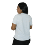 Camiseta feminina fit manga curta gola mesmo tecido dry plus branco - Imagem 3