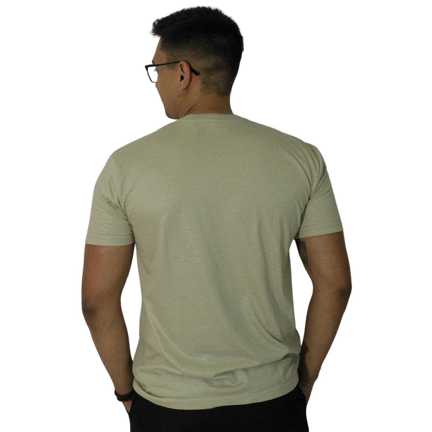 3 Camiseta masculina gola redonda malha pv caqui - Imagem 3