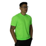 Camiseta masculina gola redonda malha pv verde neon - Imagem 2