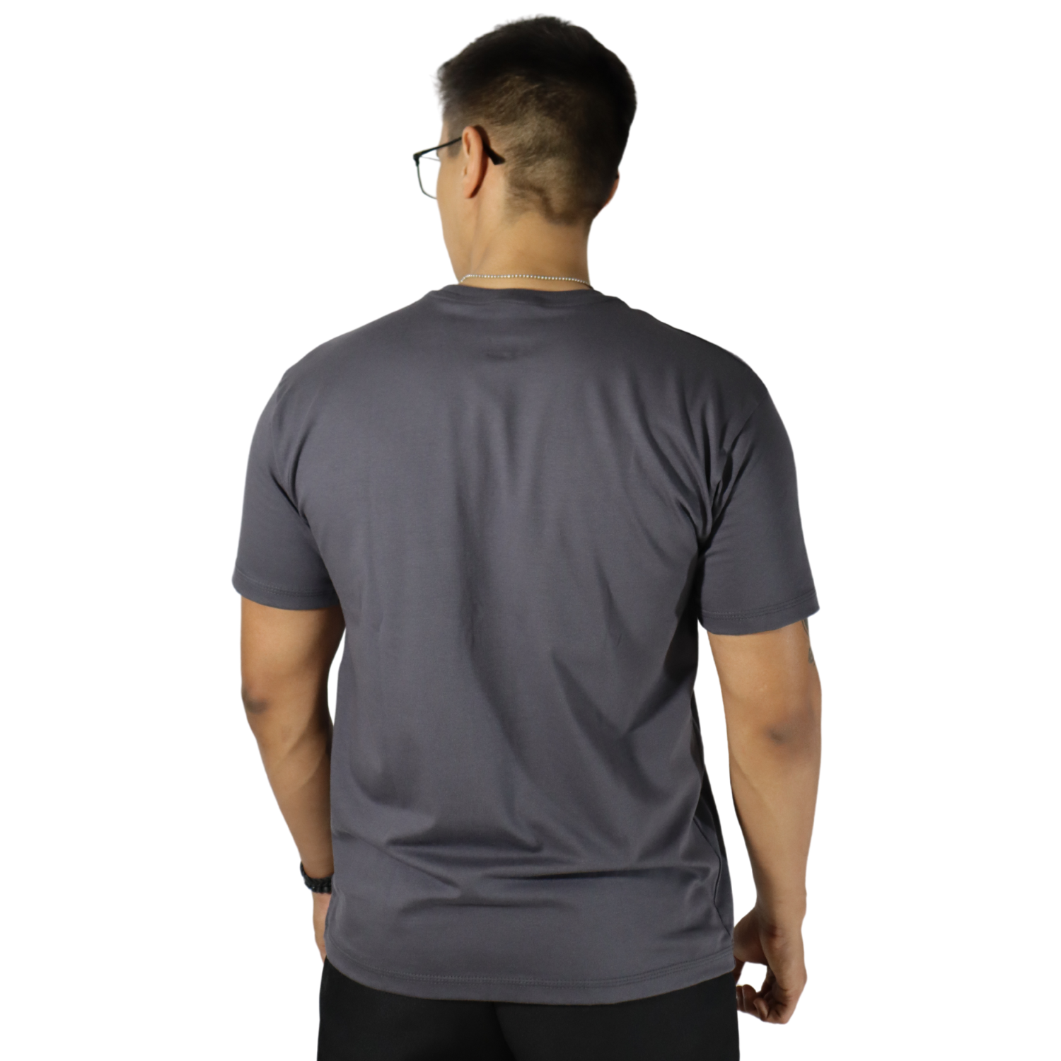 3 Camiseta masculina malha menegotti confort 100% algodão chumbo - Imagem 3