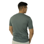 Camiseta masculina recorte com vivo manga curta cacharrel cinza chumbo - Imagem 3