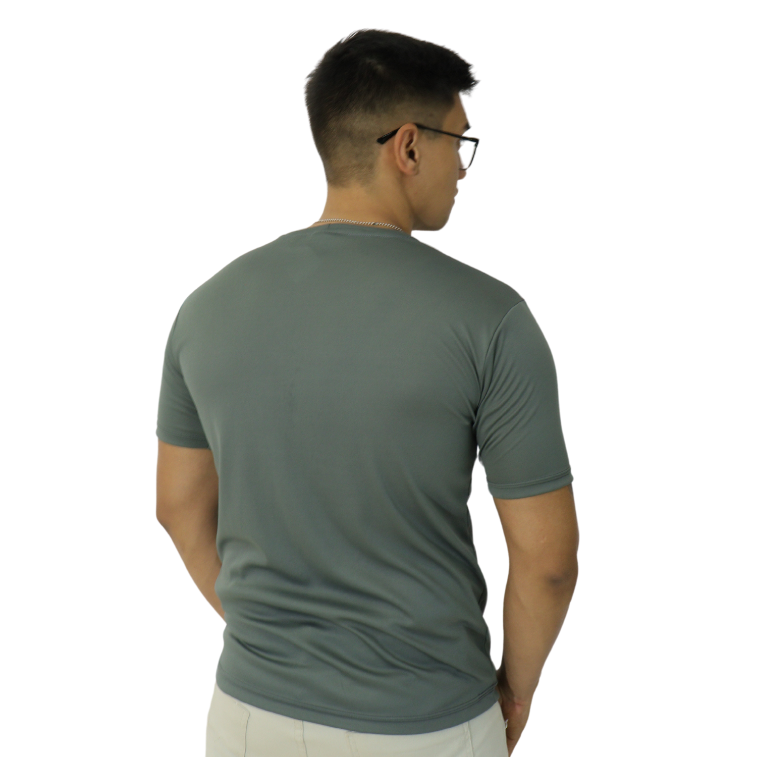 3 Camiseta masculina recorte com vivo manga curta cacharrel cinza chumbo - Imagem 3