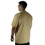 Camiseta oversized gola alta meia algodão menegotti bege - Imagem 3