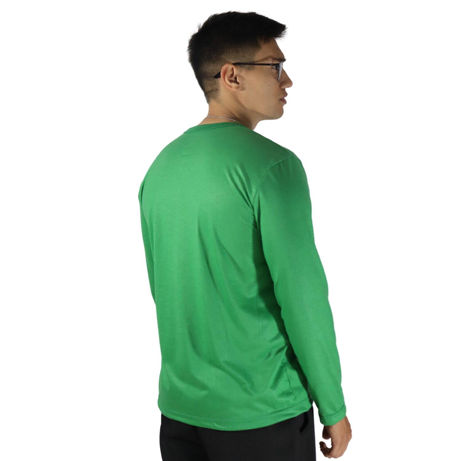 3 Camiseta tradicional masculina manga longa malha pv verde - Imagem 3