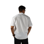 Camisa masculina social clássica manga curta oxfordine branco - Imagem 3