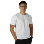 Camiseta masculina básica manga curta meia malha pes branca - Imagem 2