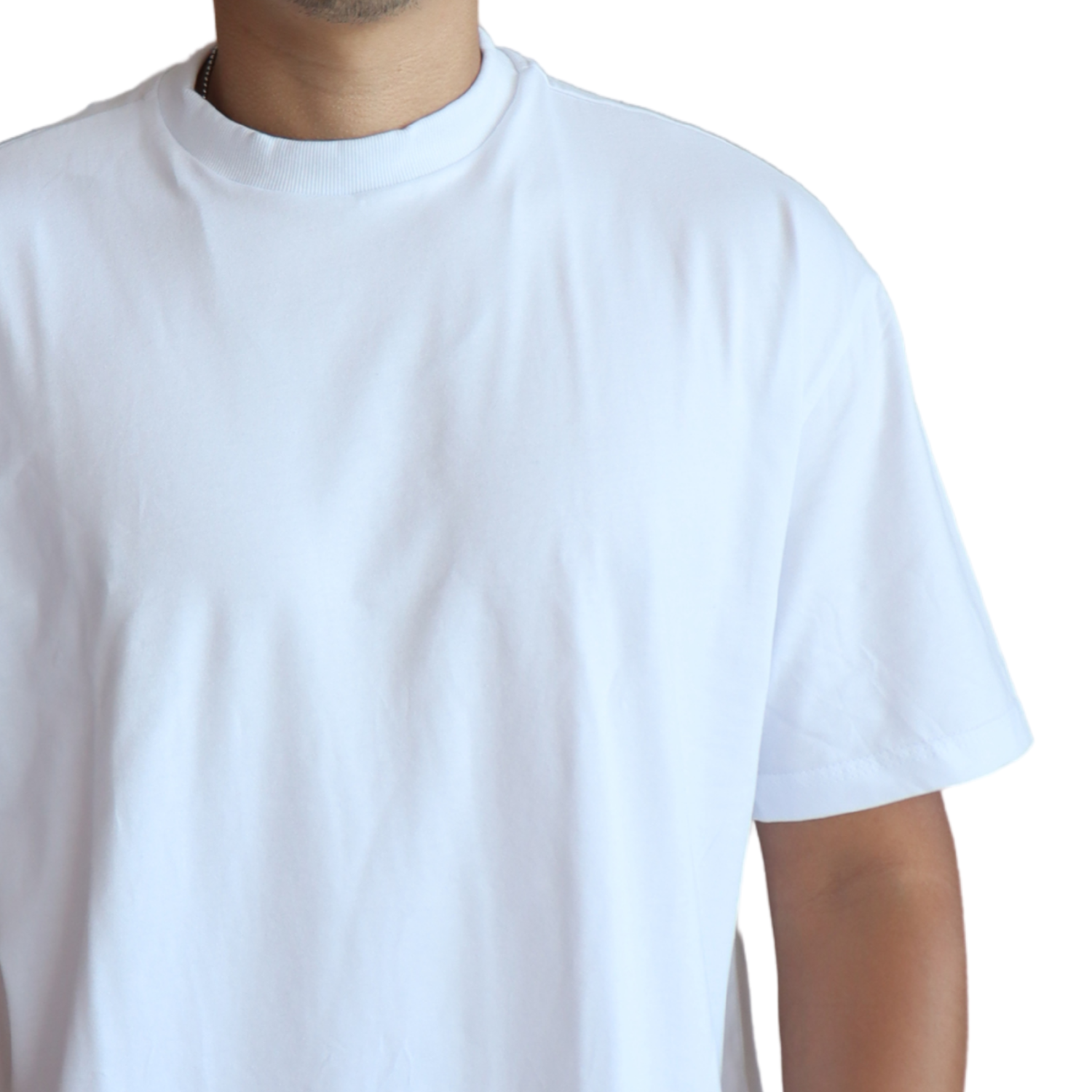3 Camiseta masculina oversized gola careca algodão branco - Imagem 3