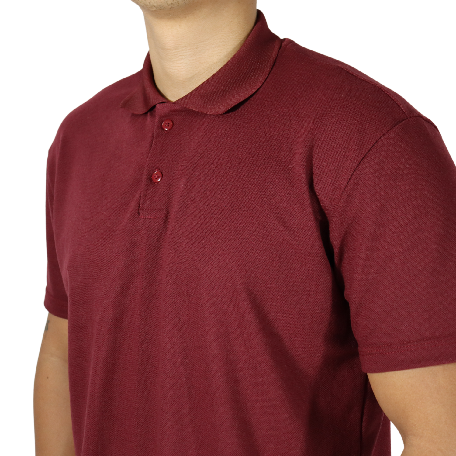 3 Camisa masculina polo manga curta gola pronta piquet pa vinho - Imagem 4