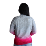 Camiseta feminina raglan manga longa com zíper aerodry camuflado gradiente cinza claro e rosa pink - Imagem 3