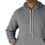 Agasalho masculino com capuz bolso canguru moletom cinza mescla escuro - Imagem 4