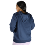 Agasalho feminino raglan com capuz bolso canguru moletom azul marinho - Imagem 2