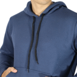 Agasalho masculino com capuz bolso canguru moletom azul marinho - Imagem 4