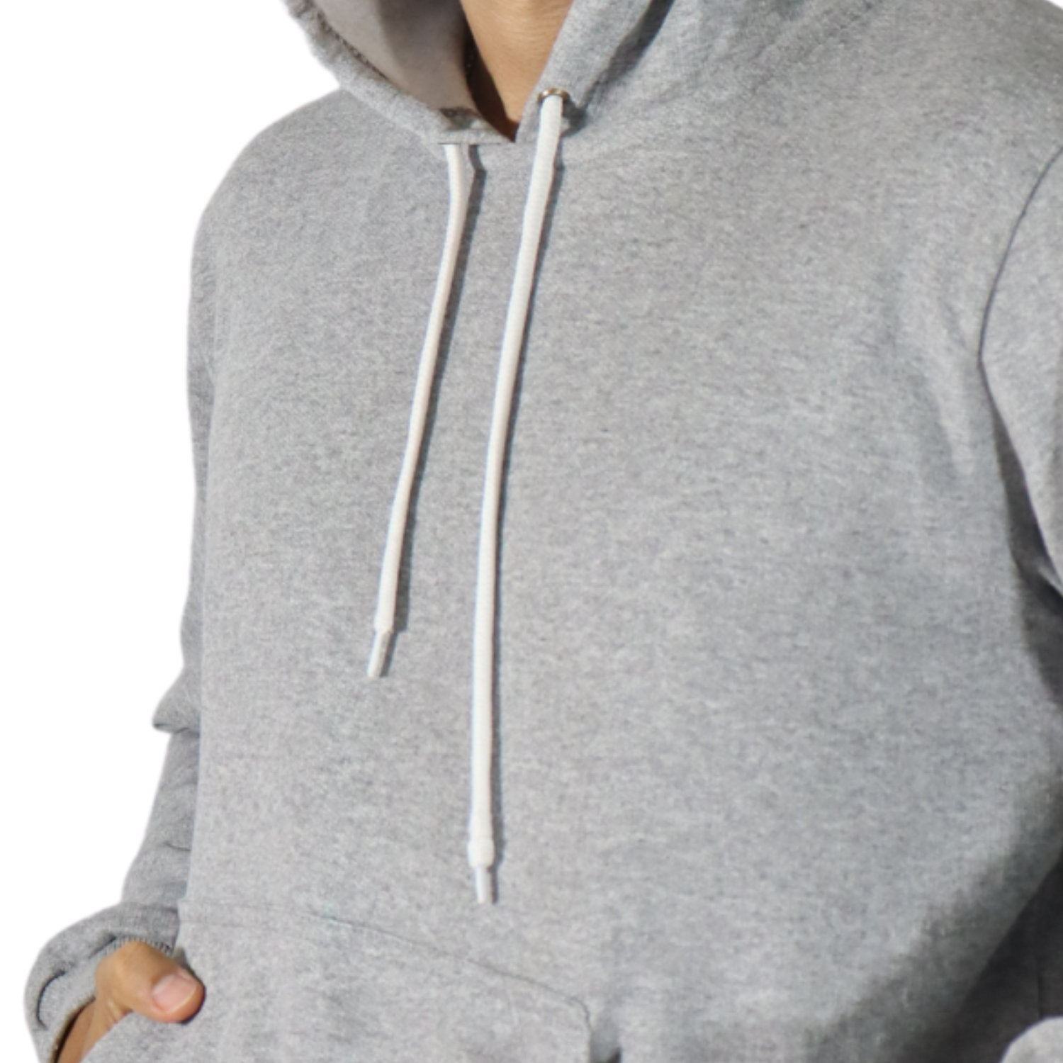 3 Agasalho masculino com capuz bolso canguru moletom cinza mescla claro - Imagem 3