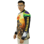 Camiseta masculina manga longa UV 50 Cavalgada amarelo - Imagem 2