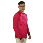 Camiseta masculina raglan manga longa com zíper aerodry estampa de folhas - Imagem 2