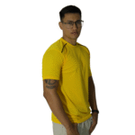 Camiseta masculina recorte com vivo manga curta cacharrel amarelo ouro - Imagem 2