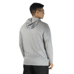 Camiseta masculina com capuz manga longa meia malha pv cinza mescla claro - Imagem 3