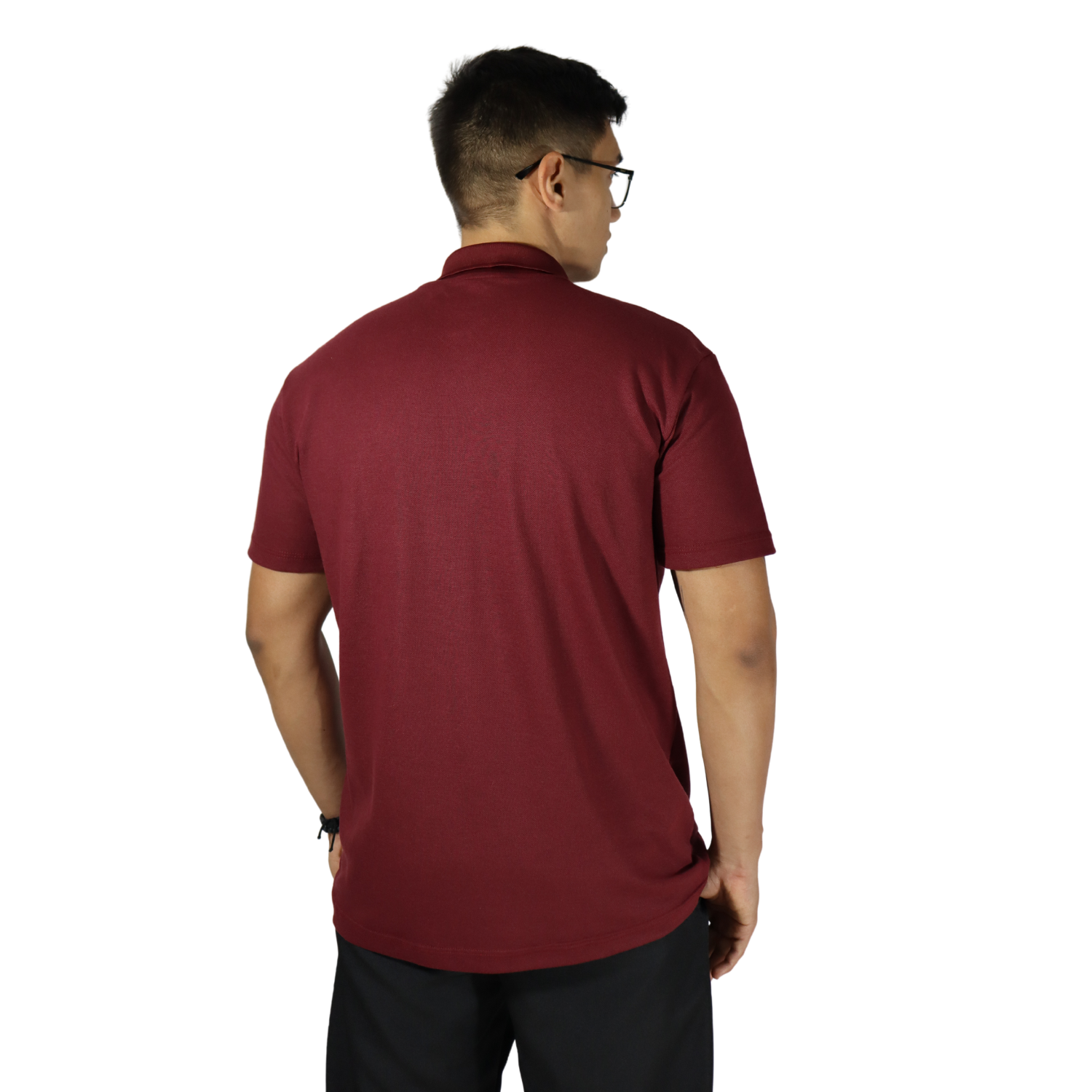 4 Camisa masculina polo manga curta gola pronta piquet pa vinho - Imagem 3
