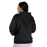 Agasalho feminino com capuz bolso canguru moletom preto - Imagem 4