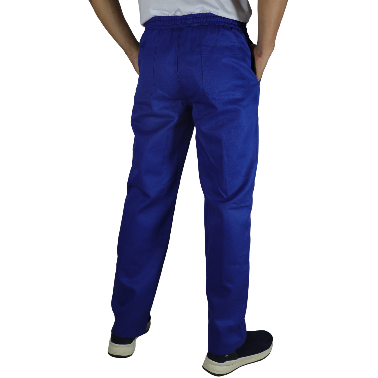 4 Calça masculina com elástico brim leve azul royal - Imagem 3