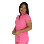 Jaleco feminino hospitalar manga curta oxford pink - Imagem 2