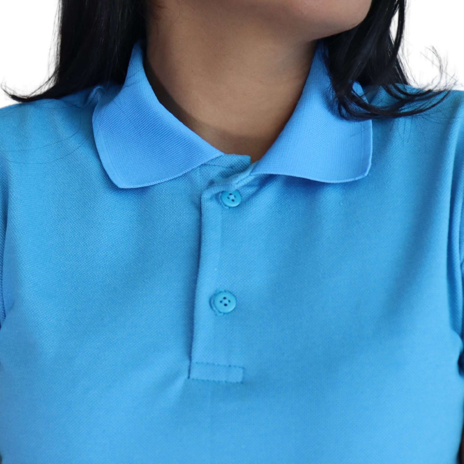 4 Camisa feminina polo gola pronta manga curta piquet pa azul celeste - Imagem 4