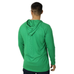 Camiseta masculina com capuz manga longa meia malha pv verde - Imagem 6